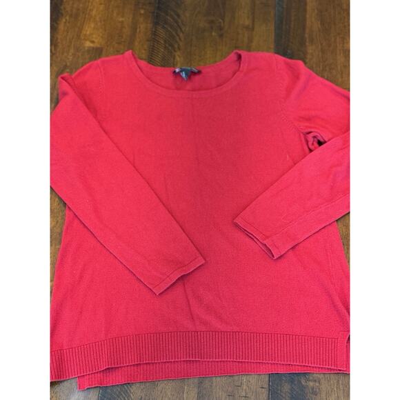 INC Red Sweater Women’s Size Large Long Sleeve Crewneck Knit Pullover Cherrygirl - Picture 2 of 5